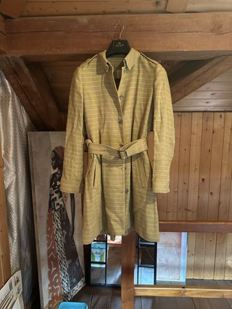 Yargici Damen Trenchcoat, XS, Khaki, Beige gestreift