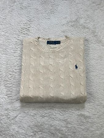 Polo Ralph Lauren Pulli Zopfmuster Beige Gr. M Top!