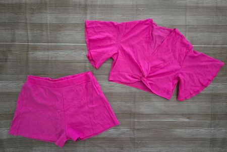 SHEIN │ Wickel-Top & Shorts │ XL │ Knallpink