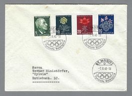 PJ SATZBRIEF 1947, S-0 ST- MORITZ OL. WINTERSPIELE 7.II.48