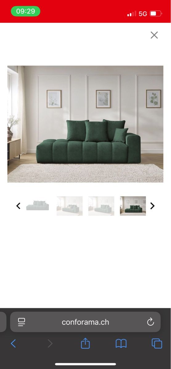 Conforama Sofas: Sofa Bobochic - velours vert - conforama – Neu (gemäss Beschreibung) aus Ayer von mmt_8bk7 1