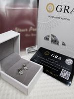 Boucles d'oreille argent diamants de moissanite de 0,017 ct