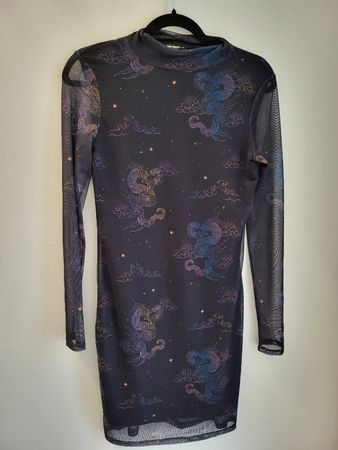 Robe Tally Weijl noire transparente🐉 motifs - Taille M