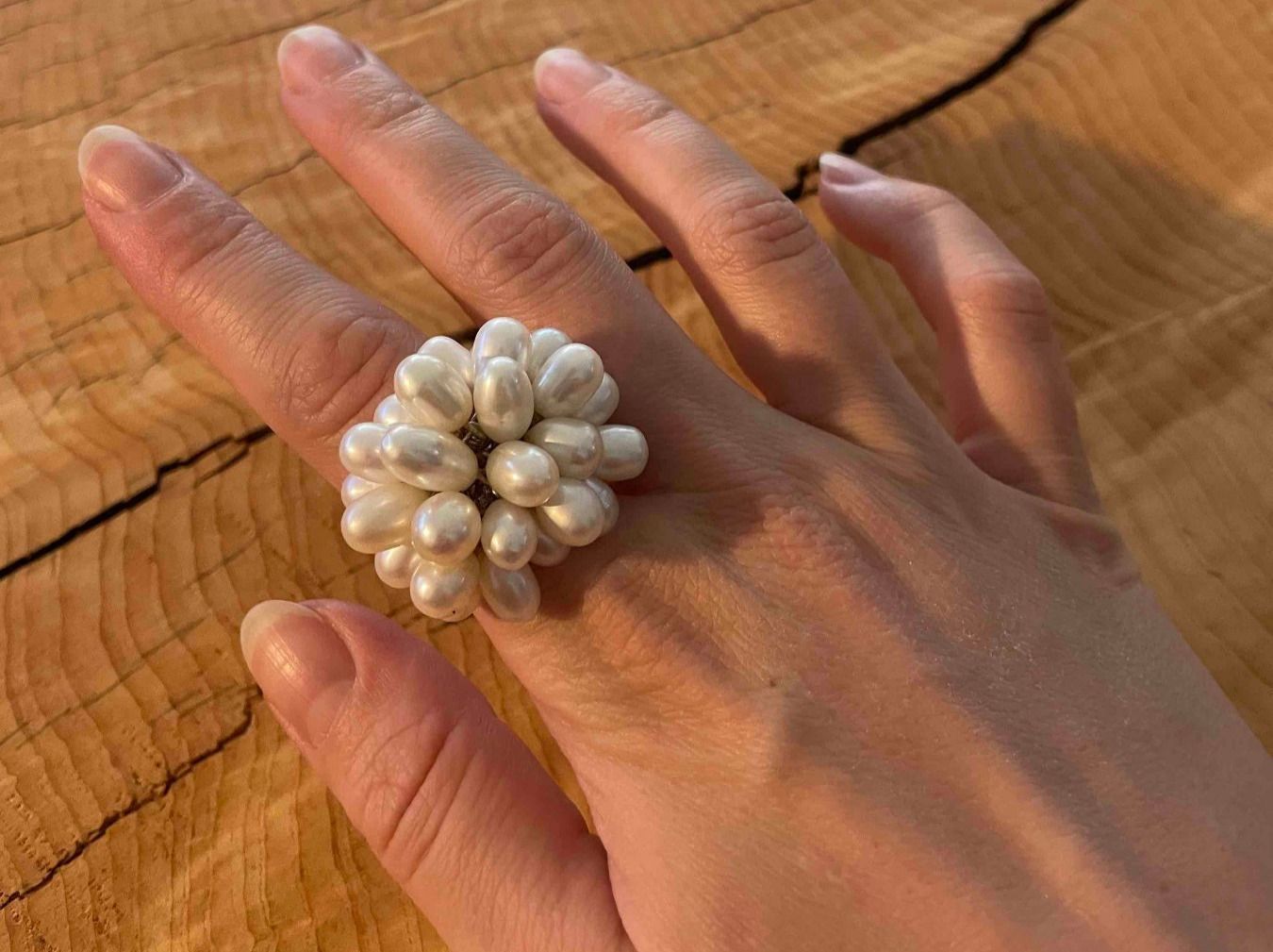 Ringe: Bague artisanale perles blanches | Ring mit weissen Perlen – Neu (gemäss Beschreibung) aus Zürich von AnnaSa