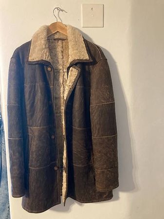 Leder Mantel Lammfell Gr. 52, David Moore