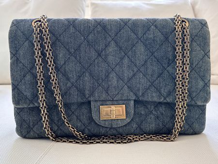 Chanel Reissue 2.55 Jeans Tasche, ca. 31 x 20 cm, Vintage