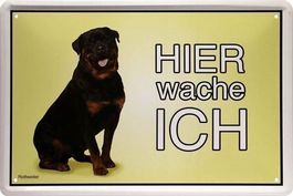 Blechschild-ROTTWEILER-HIER WACHE ICH