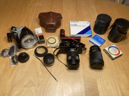 Olympus OM-1 analog Kamera-Set + viel Zubehör guten Zustand