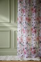 1 x Vorhang/Gardine/Tagesvorhang transparent Rosen,Bonprix