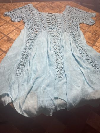 Chic👌sexy abito di cotone colore azzurro- tg S/M/L👌vacanze