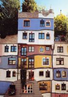 Kunst-AK, Fried. Hundertwasser, Löwengasse/Kesselgasse, Wien