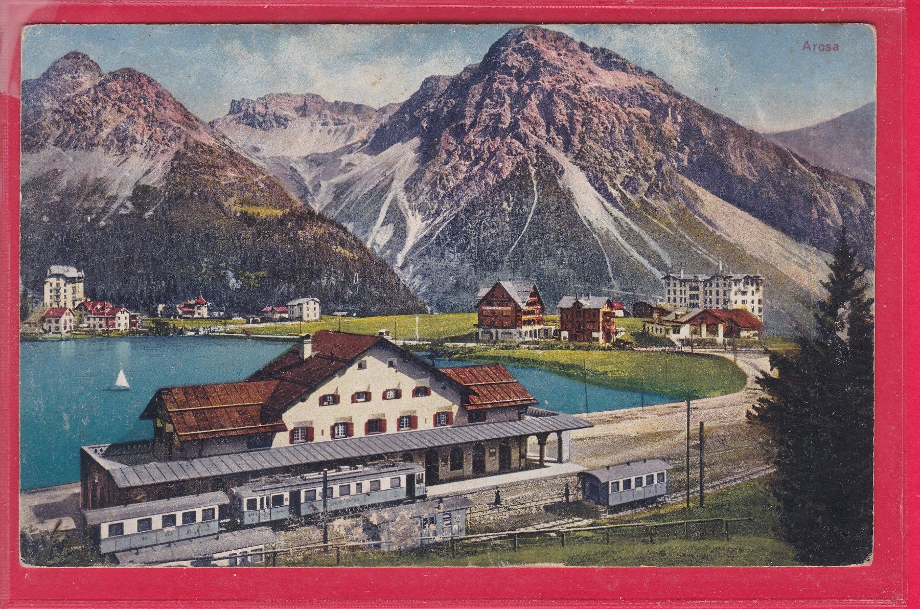 Cartoline postali: AROSA, BAHNHOF, 10.6.1920 – Usato da Oberrieden venduto da Gebirgsstelze
