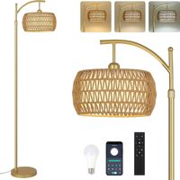 Stehlampe Standleuchte Rattan Lampe dimmbar App LED E27