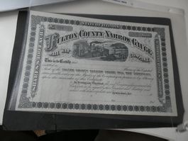 USA 18xx, Eisenbahnaktie Fulton County Narrow Gauge