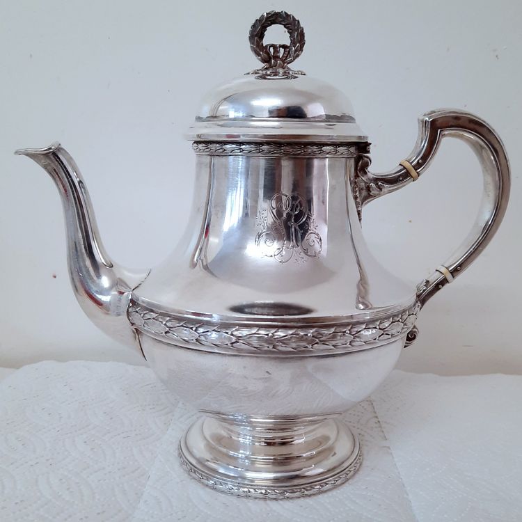 Superbe Tasse à Thé Argent 950 Minerve Style Art Nouveau Décor Fleurs Et Moineaux Orfèvre Tonnelier Magnificent 1880 950 Silver Tea Cup