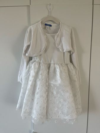 Festkleid weiss 104 mit Bolero Set