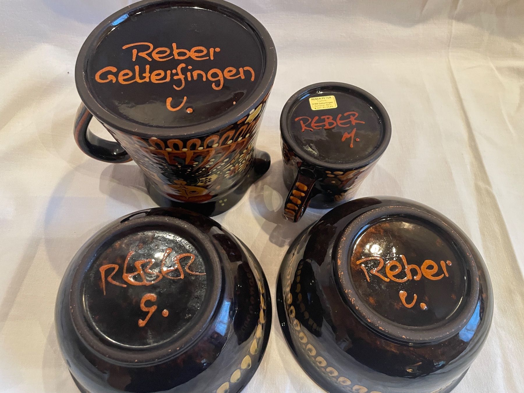 Set di piatti: Peter Reber Töpferei - Bauernmalerei - Set – Usato da Kleinlützel venduto da Schatzkiste_Laufen 1