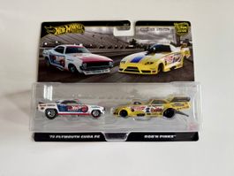 Hot Wheels Premium 72 Plymouth Cuda FC & Rob'nPinks Dragster
