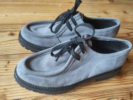 Wildlederschuhe KMB, grau, Grösse 40 mit dicker Profilsohle