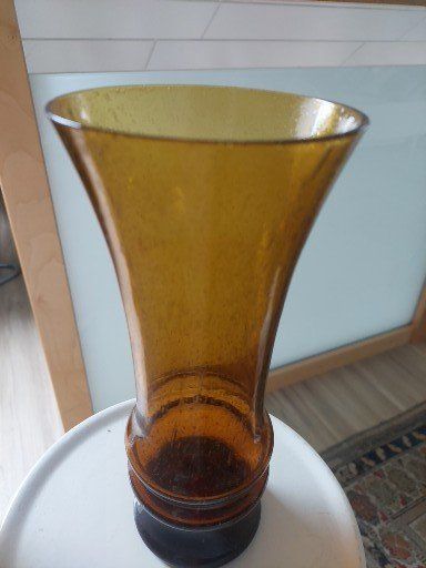 Vasi & Recipienti: Vintage Bubble Glasvase, bernsteinfarben – Usato da Hergiswil NW venduto da maiette-23.N