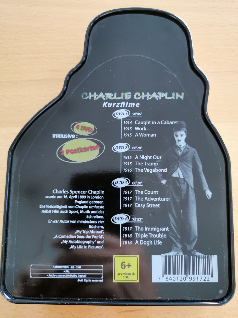 Tutti i DVDs: Charlie Chaplin DVD, Blechdose, 4 DVDs – Usato da St.Gallen venduto da Tamal0204 1