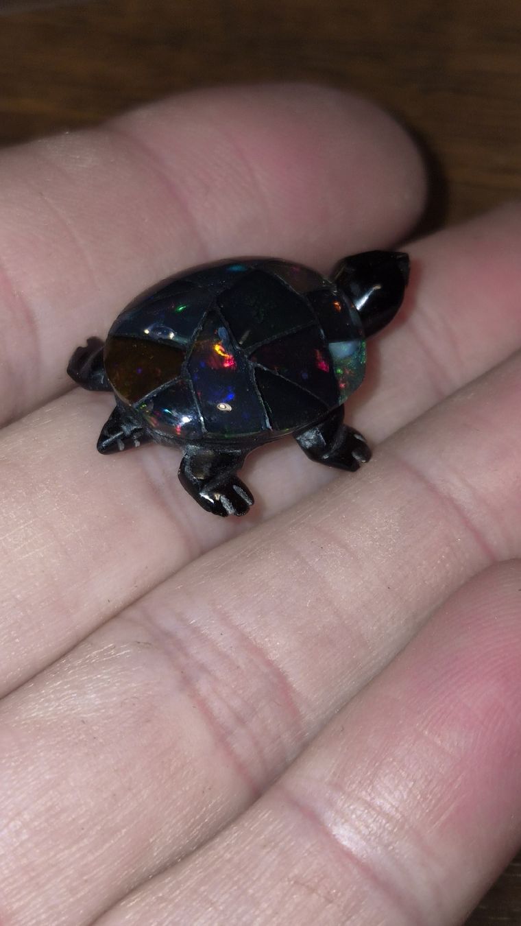 Figuren: Schildkröte  mit Opal Einlagen  – Gebraucht aus Kölliken von MissesBossTop1 2