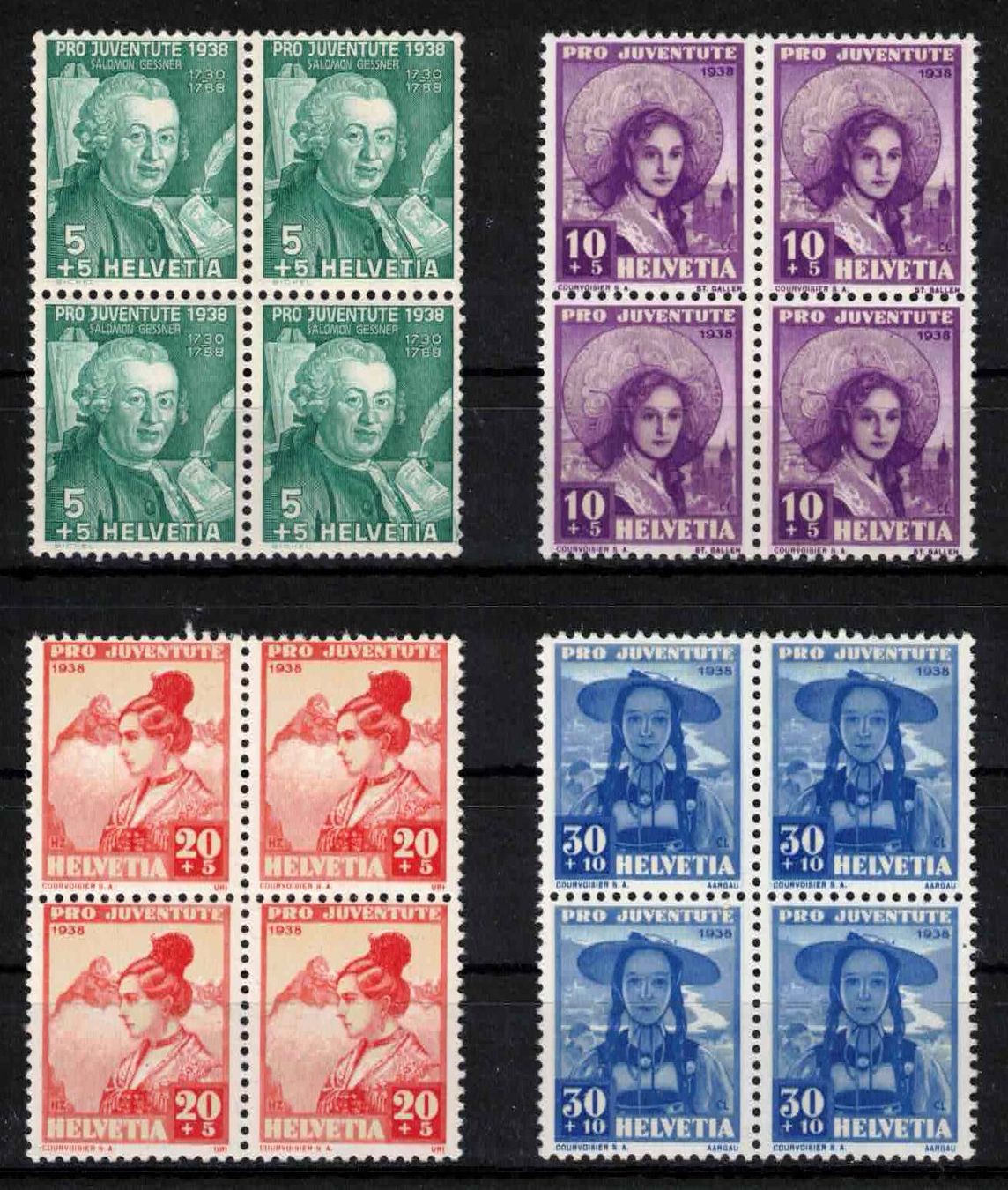 Tutti i francobolli: Pro Juventute 1938 im 4er-Block, postfrisch ** – Nuovo (secondo la descrizione) da Nuglar venduto da Stamp88