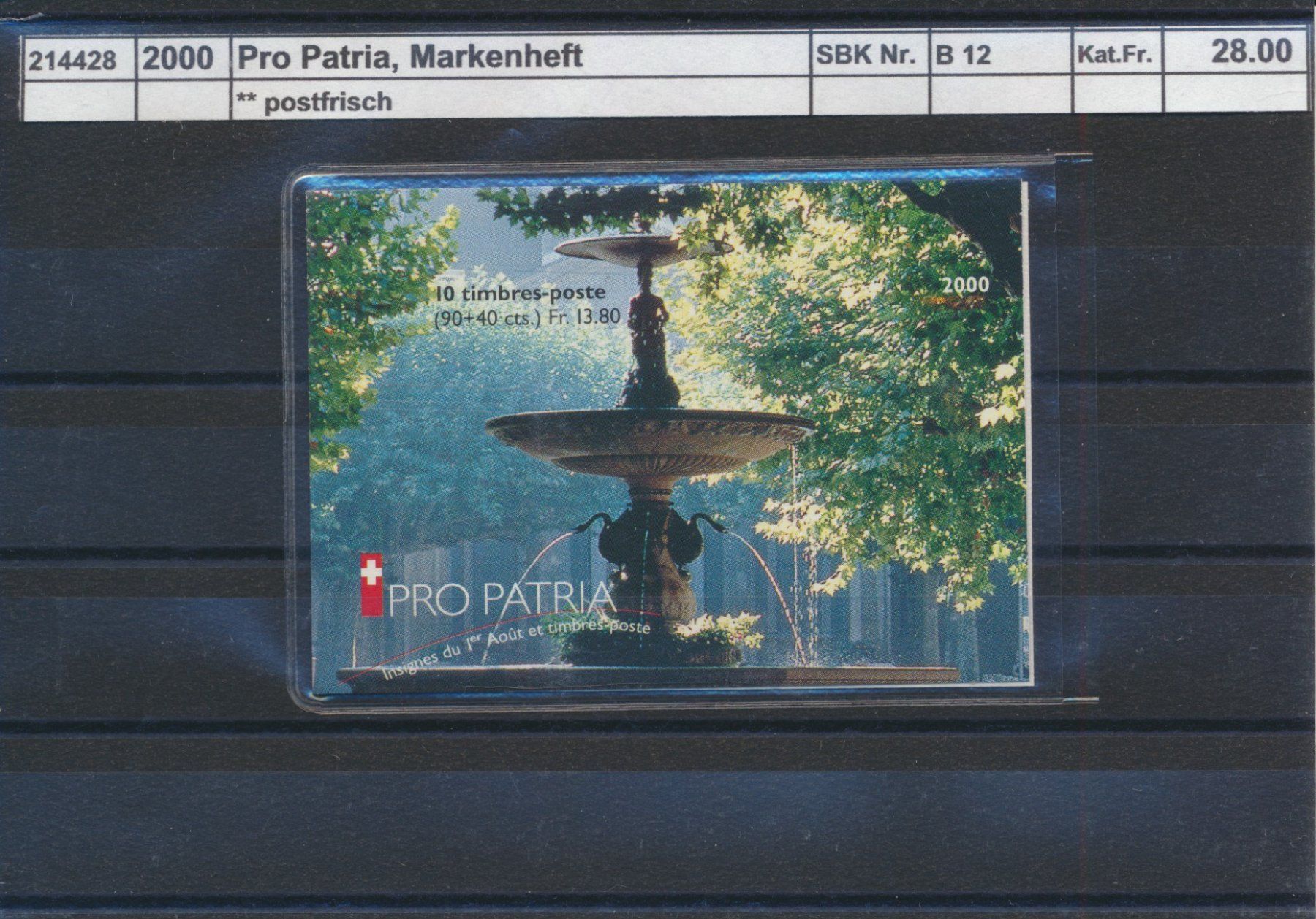 Alle Briefmarken: 2000 Pro Patria, Markenheftchen, ** postfrisch – Neu (gemäss Beschreibung) aus Winterthur von Zupogeru
