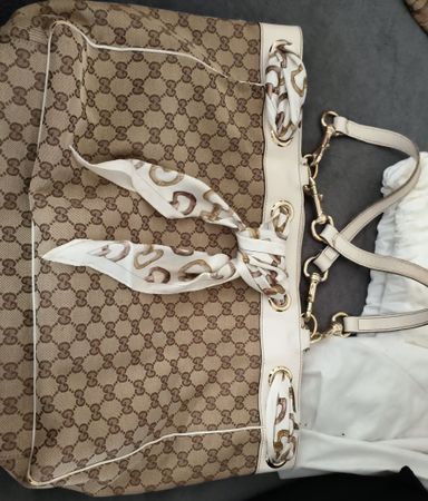 Gucci Handtasche GG Canvas beige weiss 