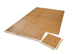 Schutzmattenset holzdekor 24-teilig mit 48 Randstücken, je