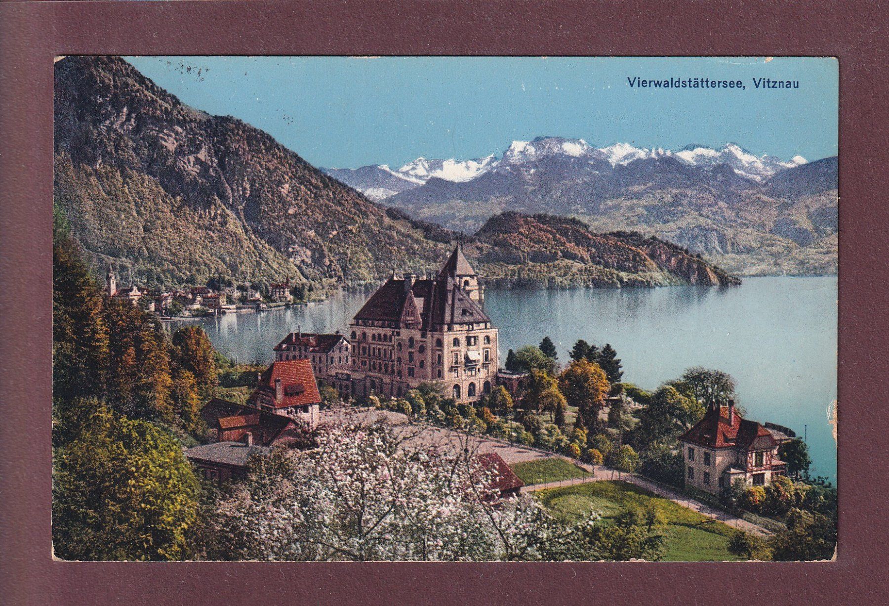 Cartoline postali: VITZNAU - Parkhotel - 1928 – Usato da Pully venduto da nicecards