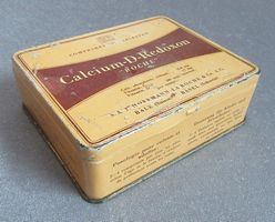 kleine leere Blechdose - Calcium-D-Redoxon "Roche" Basel