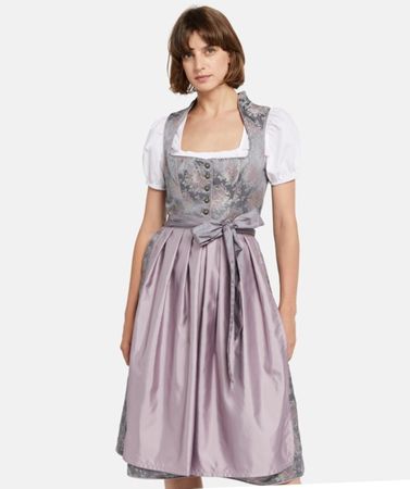 Dirndl with apron and Kruger blouse pink/mauve EU34