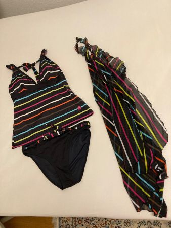 Beldona Tankini Set mit Tuch, gestreift, Grösse 36/S Top
