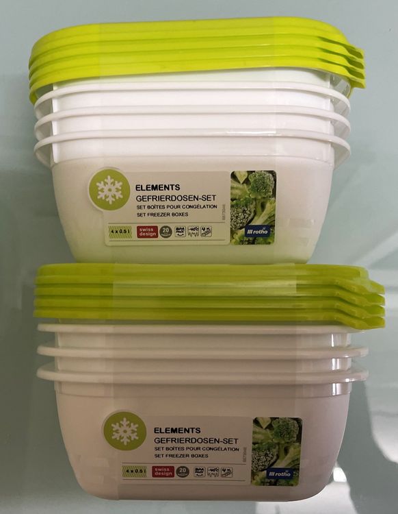2 x Gefrierdose-Set (8 Stück) 0.5L Elements - ROTHO (Neu und ...