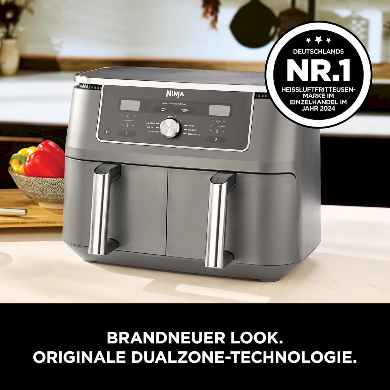 Elettrodomestici da cucina: Ninja DZ400EU Heißluftfritteuse 6-in-1 – Nuovo e nell'imballaggio originale da Bottighofen venduto da zaap 1