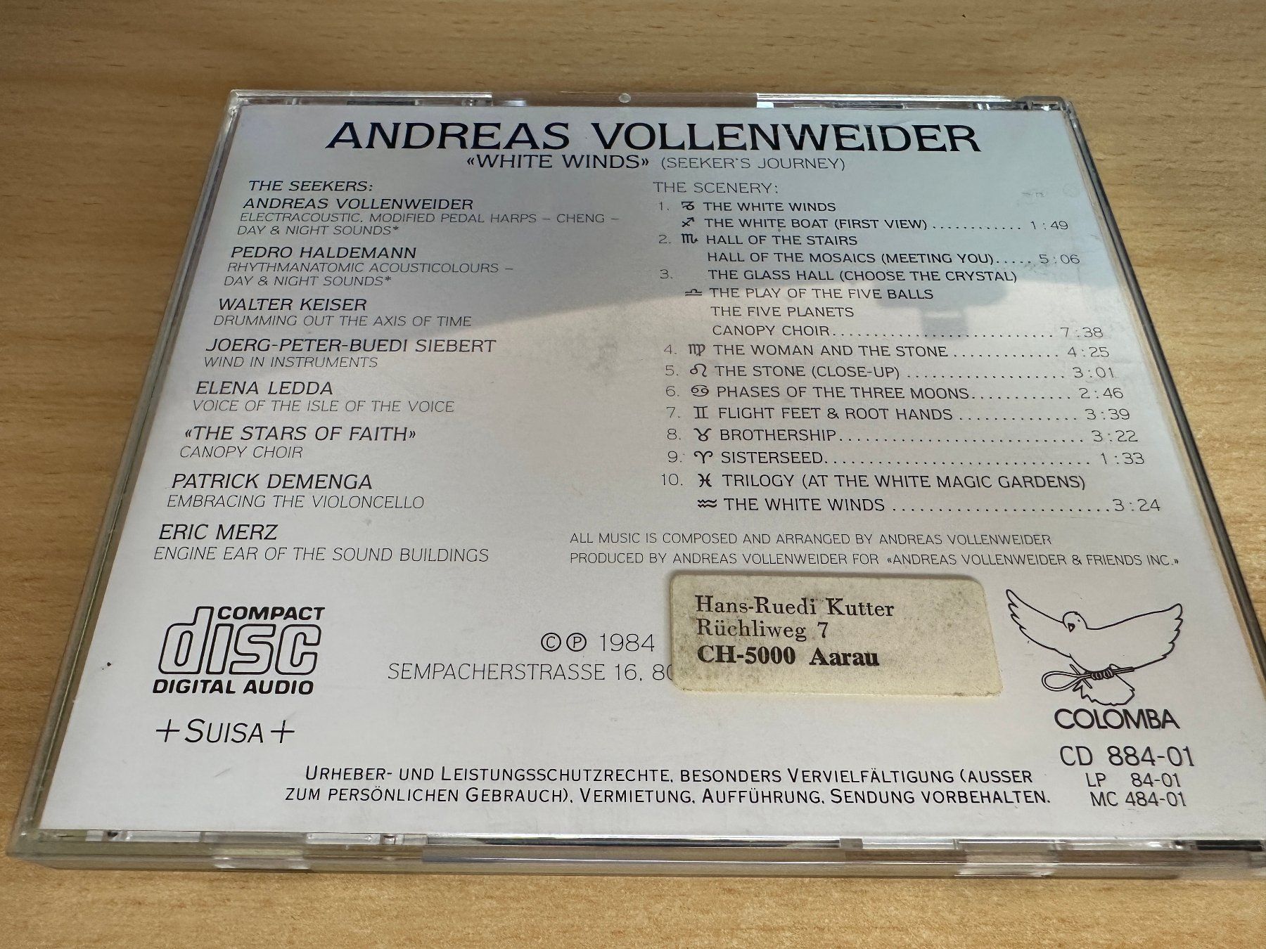 CD: Andreas Vollenweider – White Winds – Usato da Rikon im Tösstal venduto da Alpenmutz 1