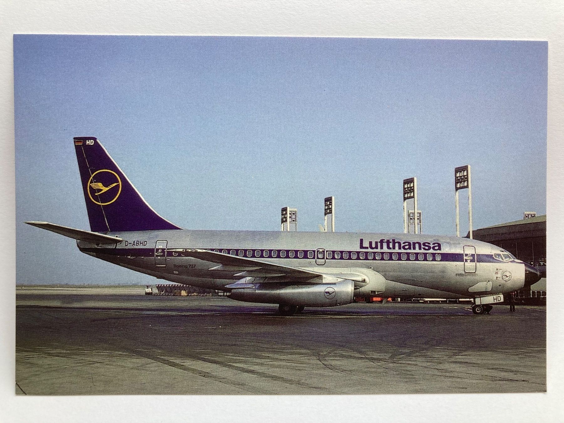 Cartoline postali: Postcard B737-230 advanced Lufthansa – Usato da Lugano venduto da sel_x7bg