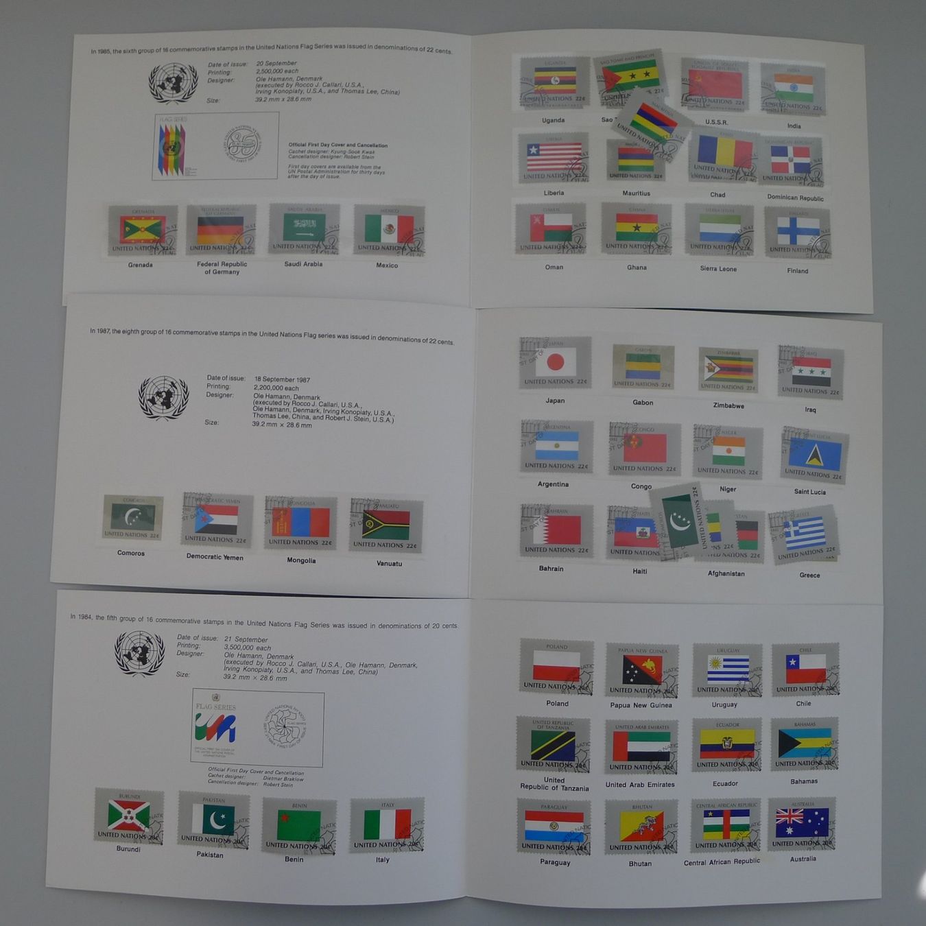Tutti i francobolli: ENORME Sammlung Flaggenmarken UNO, inkl. BOGEN: O+**. – Usato da Sursee venduto da Luzernerraute 1