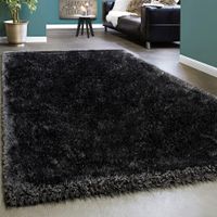‼️ XXL Hochflor Shaggy Teppich Black NEU 160x230