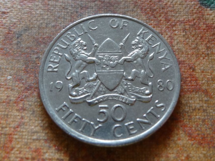 Tutti le monete: KENYA   50  Cents   1980 – Usato da Romanel-sur-Lausanne venduto da Swift13