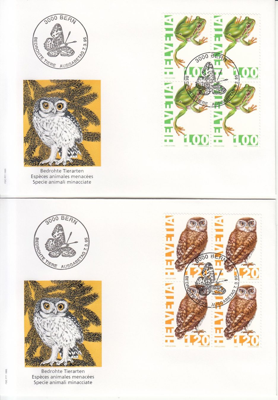Tutti i francobolli: SBK 876 - 879 im 4er-Block FDC – Usato da Bürglen TG venduto da StampGraf 2