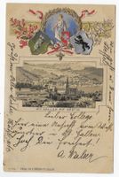 St.Gallen mit Säntis, Prägekarte 1900