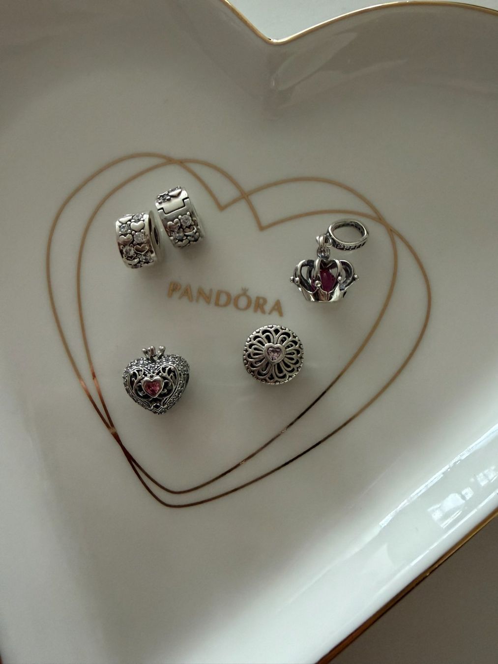 Pandora Ciondoli: Pandora Charms - Herz / Krone – Nuovo (secondo la descrizione) da Othmarsingen venduto da Pandabaerchen 1