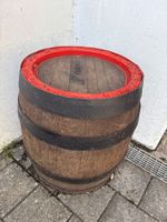 Holzfass Dekoration Freihof rot lackiert guter Zustand