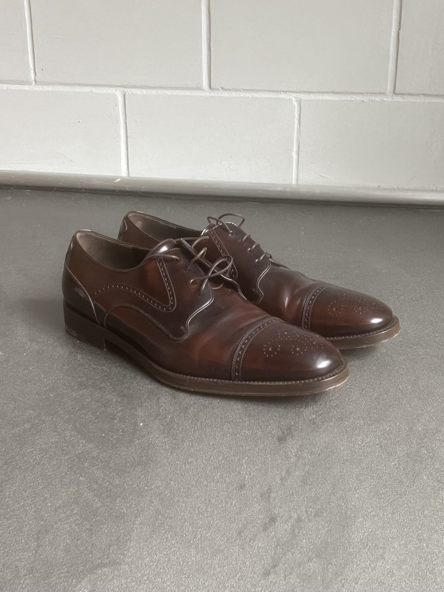 Salvatore Ferragamo Scarpe da uomo: Ferragamo Brown Leather Dress Shoe - Size EU 44.5 – Usato da Zürich venduto da Swizzler