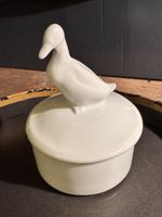 Vintage Enten-Terrine aus weißem Porzellan fli