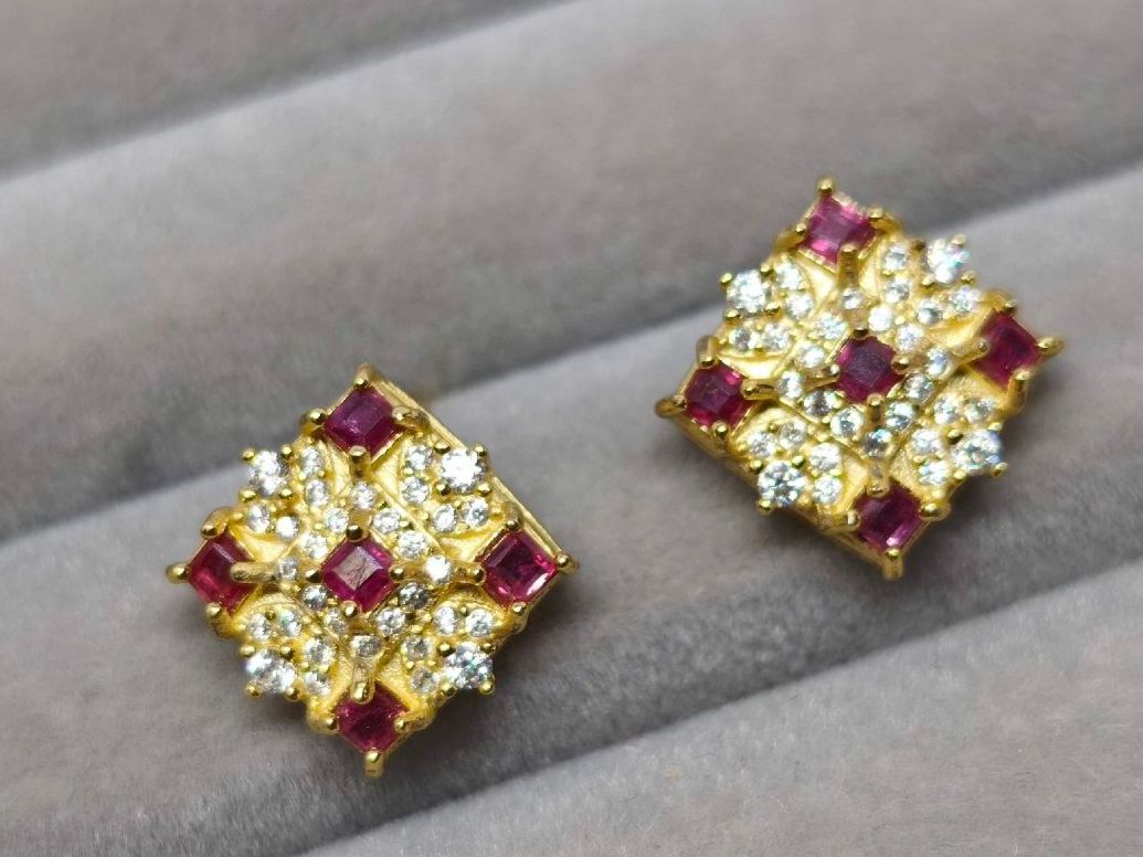 Ohrringe & -stecker: Rubinohrstecker Gold  Echtschmuck 925 Silber – Neu (gemäss Beschreibung) aus St. Gallen von GIULESGG 6