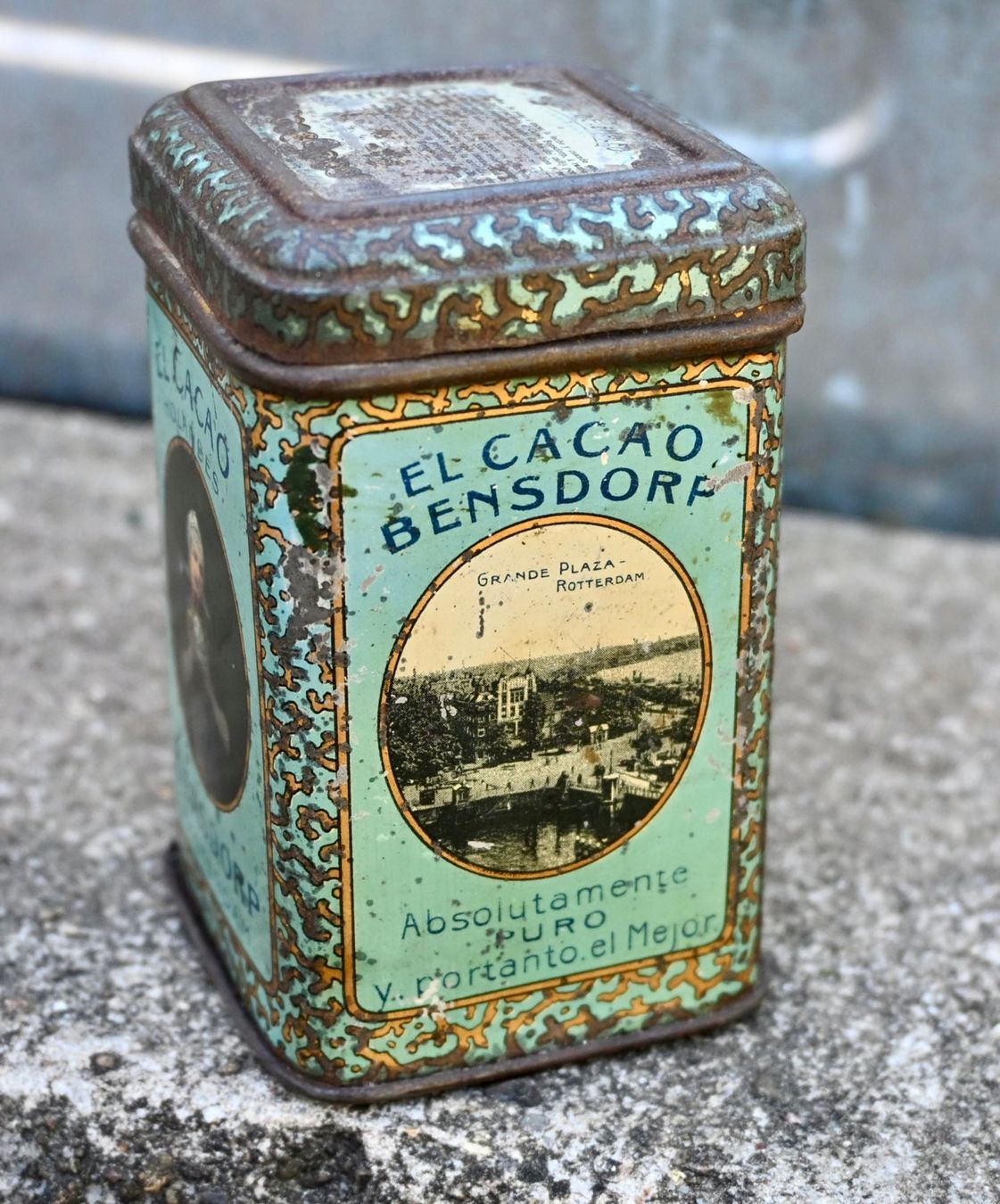 Barattoli: ANTIK Bensdorp Kakaodose EL CACAO exportversion JUGENDSTIL – Usato da Pfaffhausen venduto da mono_rec 1