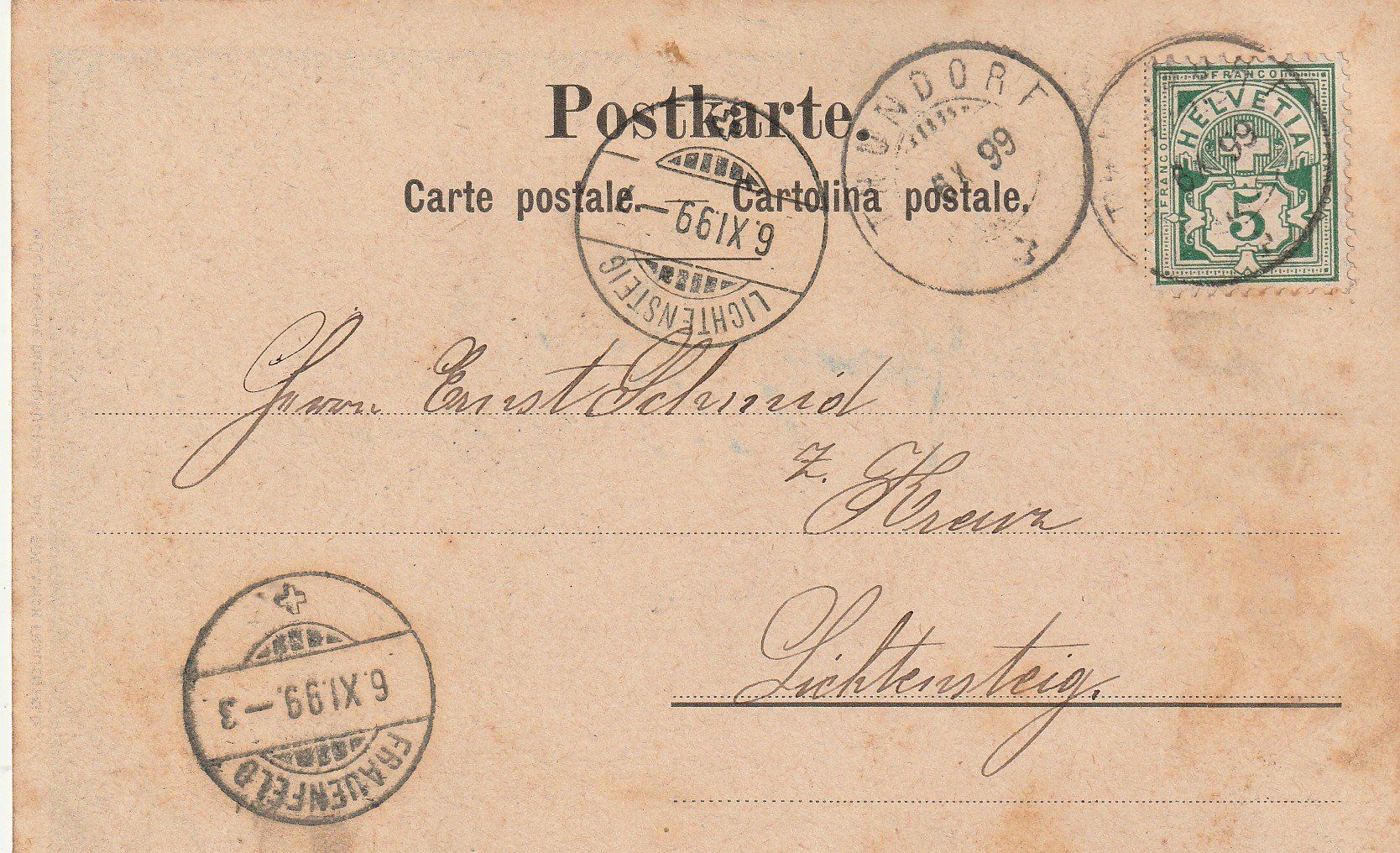Cartoline postali: Ansichtskarte Schloss Wellenberg mit Stempel Lichtensteig – Usato da Rupperswil venduto da Ema10 1